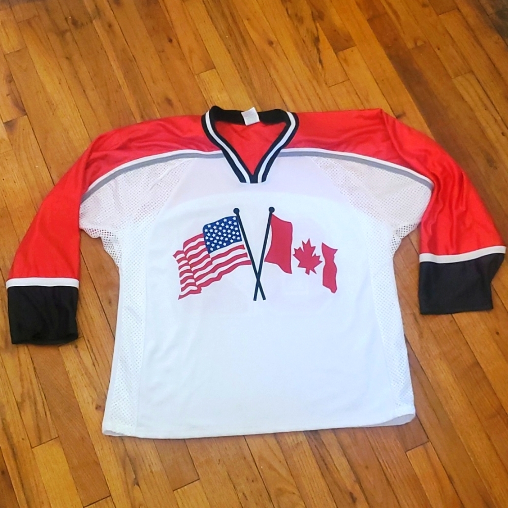Vintage Red White Black Hockey Jersey by Vintage